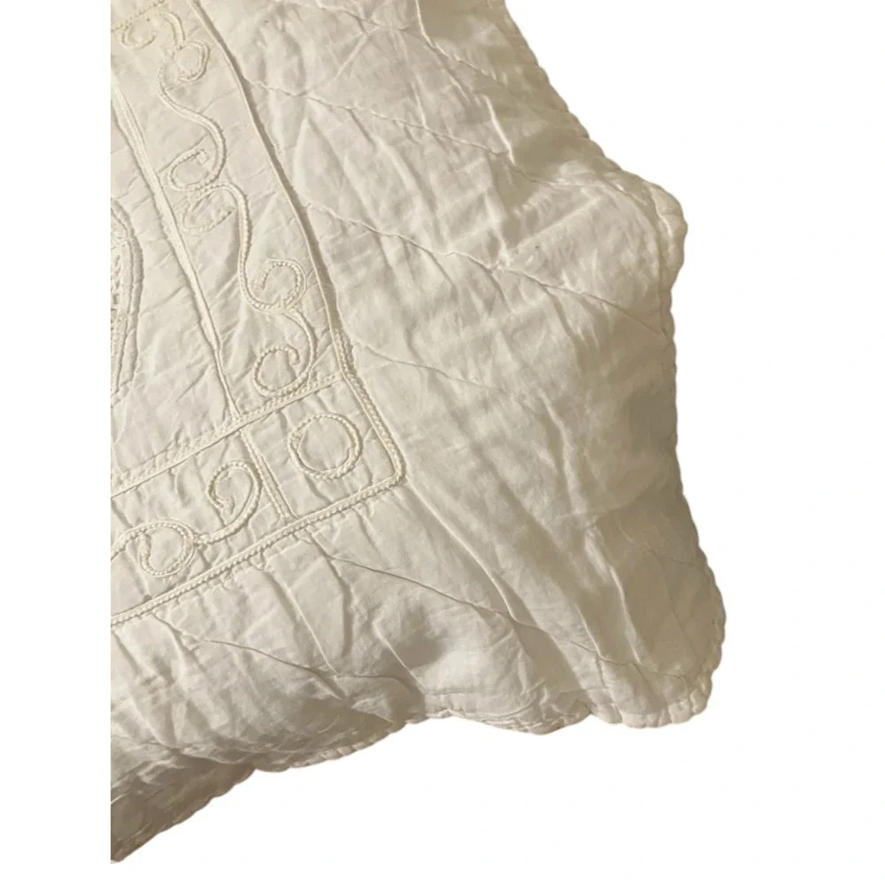 1900s Antique CottageCore Amish white on white BABY CRIB QUILT 81x72 hand stitch